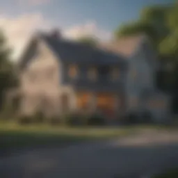 Conceptual illustration of refinancing a house