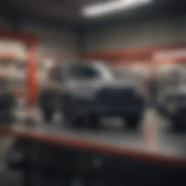 Toyota parts display in a dealership