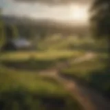 Rural landscape showcasing available land for purchase
