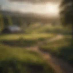 Rural landscape showcasing available land for purchase