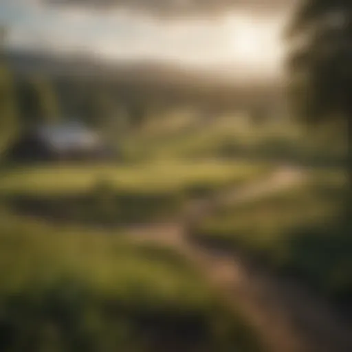 Rural landscape showcasing available land for purchase