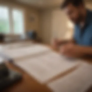 Navigating the Grant Application Landscape A homeowner reviewing grant application materials