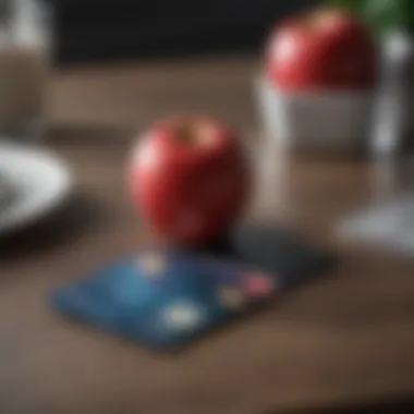 An Apple device along with the Apple Card and rewards chart