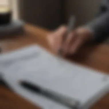 A person reviewing loan documents