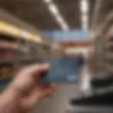 A person using a Discover Card for an in-store purchase