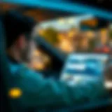 Person browsing online listings for used cars